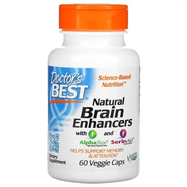 Doctor's Best Natural Brain Enhancers with AlphaSize and SerinAid (Wsparcie pracy mózgu) 60 Kapsułek wegetariańskich