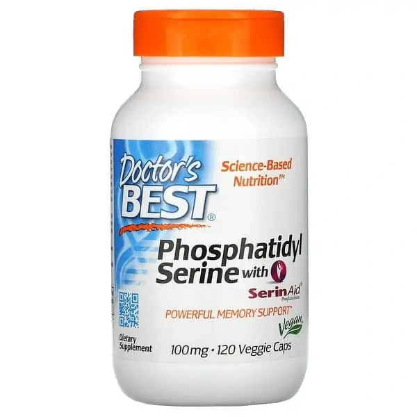 Doctor's Best Phosphatidylserine with SerinAid 100mg (Nervous System, Brain Function) 120 Vegetarian Capsules