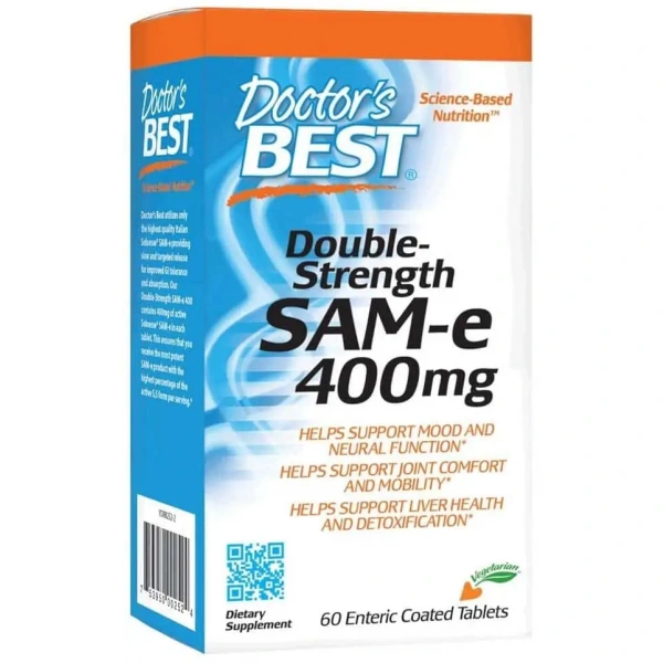 Doctor's Best SAM-e 400, Double-Strength 60 Tabletek wegetariańskich
