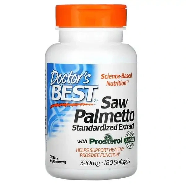 Doctor's Best Saw Palmetto Standardized Extract 320mg (Standaryzowany ekstrakt z palmy sabałowej) 180 Kapsułek żelowych