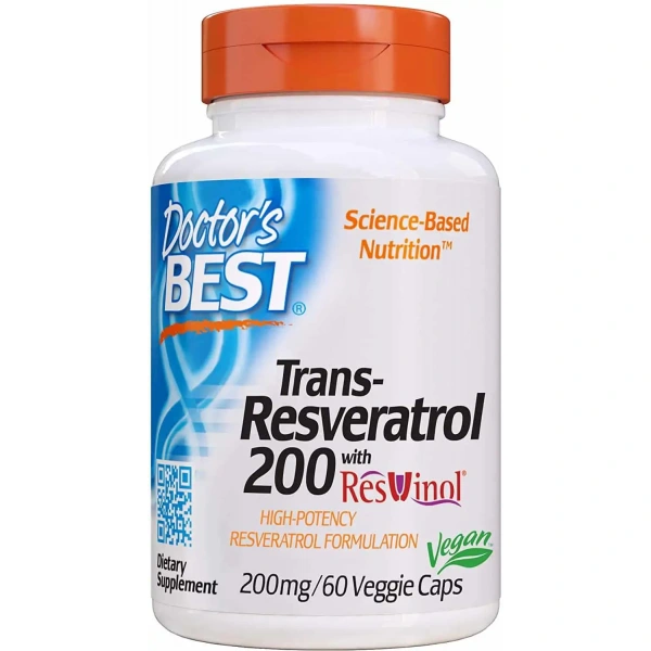 Doctor's Best Trans-Resveratrol with Resvinol 200mg - 60 vegetarian caps
