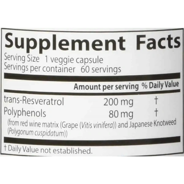 Doctor's Best Trans-Resveratrol with Resvinol 200mg - 60 vegetarian caps