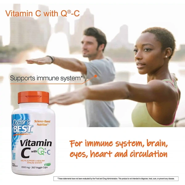 Doctor's Best Vitamin C with Quali-C 1000mg 120 Vegetarian Capsules