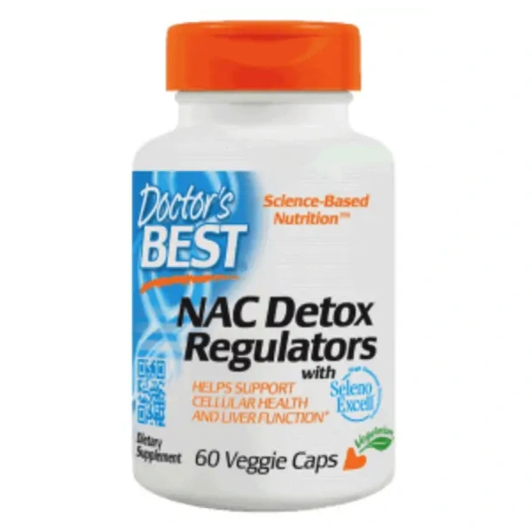 Doctor's Best N-Acetyl L-Cysteine (N-Acetyl L-Cysteina) NAC Detox Regulators - 60 kapsułek wegetariańskich