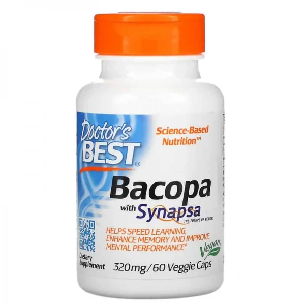 Doctor's Best Bacopa with Synapsa (Wsparcie Pamięci i Zdrowia Mózgu) 60 Kapsułek