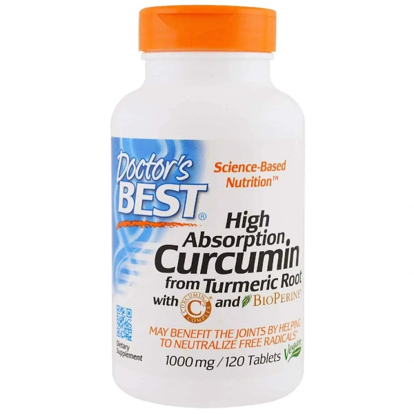 Doctor's Best High Absorption Curcumin From Turmeric Root with C3 Complex & BioPerine 1000mg 120 Tablets