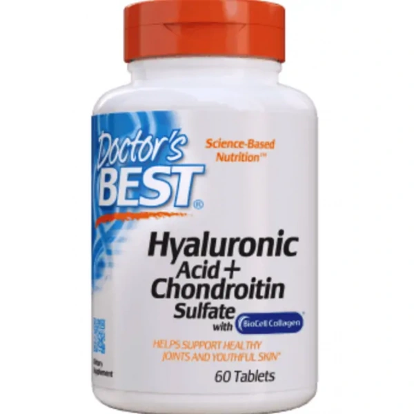Doctor's Best Hyaluronic Acid + Chondroitin Sulfate with BioCell Collagen (Kwas Hialuronowy + Siarczan Chondroityny z Kolagenem) 60 tabletek