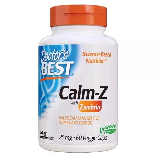 Doctor's Best Calm-Z with Zembrin 25mg Stress Support 60 Veggie Capsules