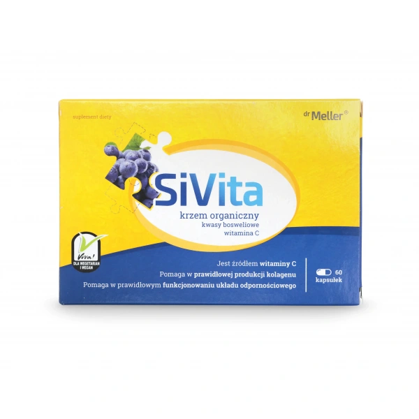 DR MELLER SiVita Krzem organiczny (Organic silicon with natural Vitamin C) 60 Vegan Capsules
