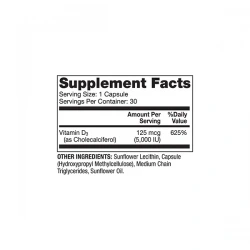 DR. MERCOLA Liposomal Vitamin D3 5000IU (Witamina D3, Odporność) 30 Kapsułek
