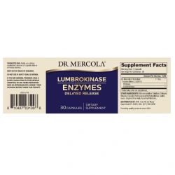 DR. MERCOLA Lumbrokinase Enzymes (Enzymy lumbrokinazy, Oczyszczanie krwi) 30 Kapsułek