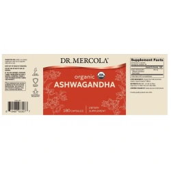 DR. MERCOLA Organic Ashwagandha (Odporność na stres) 180 Kapsułek