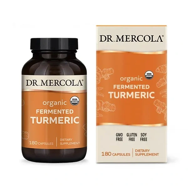 DR. MERCOLA Organic Fermented Turmeric (Kurkuma, Redukcja stanów zapalnych) 180 Kapsułek