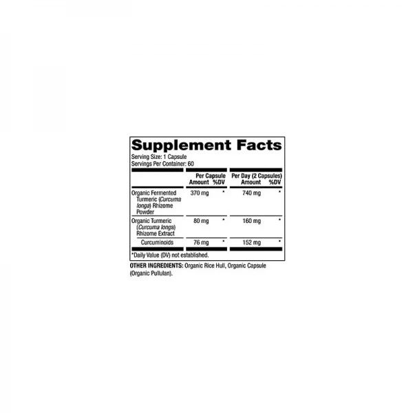 DR. MERCOLA Organic Fermented Turmeric (Organiczna Fermentowana Kurkuma) 60 Kapsułek