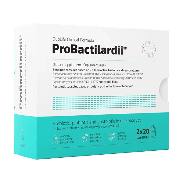 DuoLife ProBactilardii (Zdrowie Jelit) 2 x 20 Kapsułek
