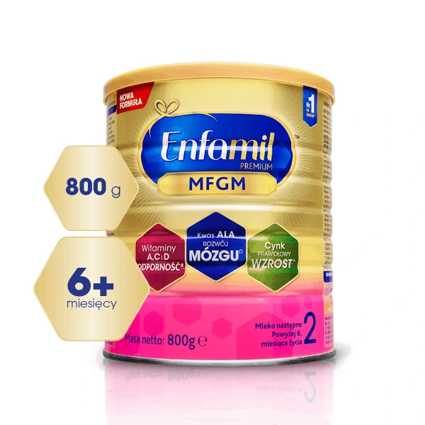ENFAMIL 2 Premium MFGM Mleko modyfikowane (Dla niemowląt, 6-12 miesięcy) 3 x 800g