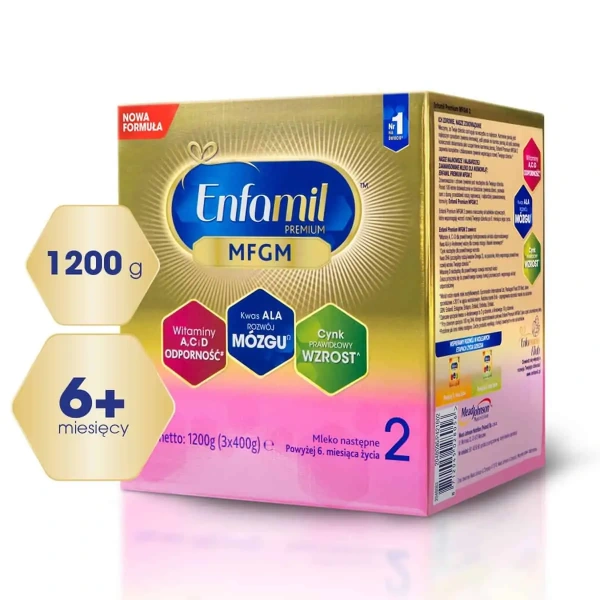 ENFAMIL 2 Premium MFGM Mleko modyfikowane (Dla niemowląt, 6-12 miesięcy) 1200g