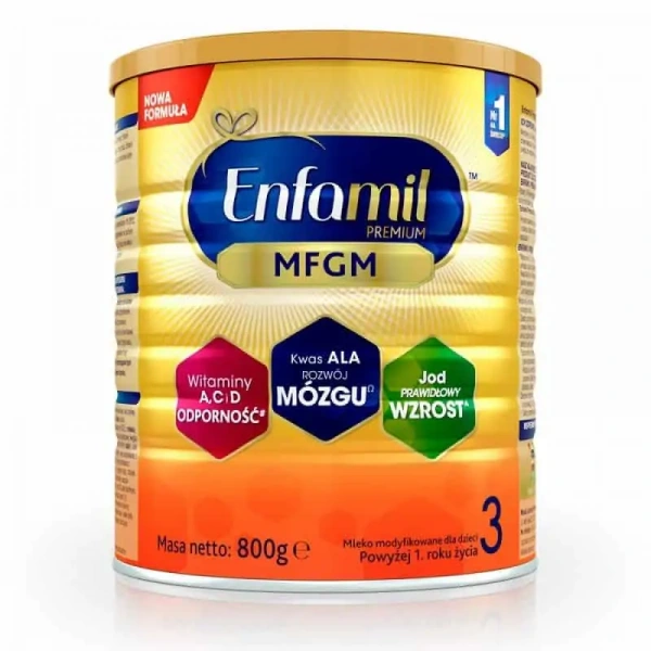 ENFAMIL 3 Premium MFGM Modified Milk (For babies, From 1 year old) 800g