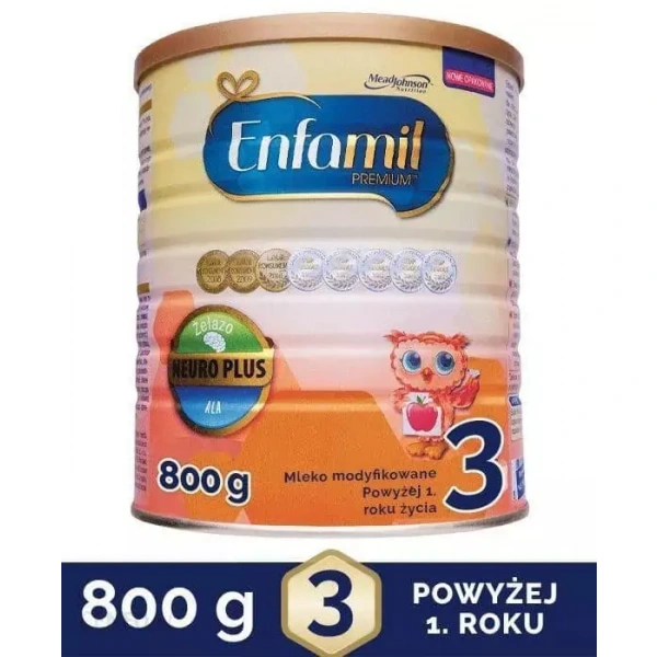 ENFAMIL 3 Premium Mleko modyfikowane (Dla Dzieci, Po 1 roku życia) 800g