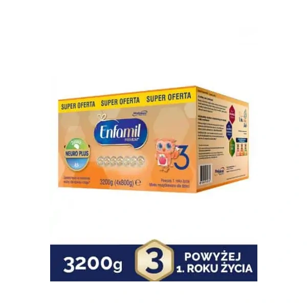 ENFAMIL 3 Premium Mleko modyfikowane (Dla dzieci powyżej 1 roku) 3200g