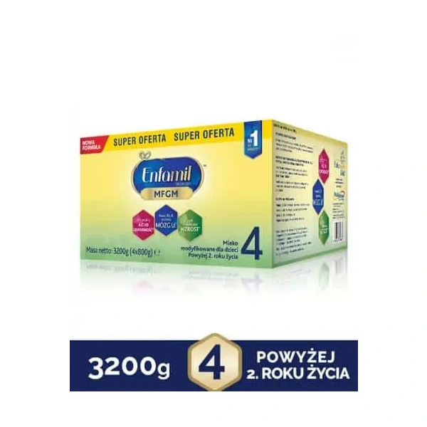 ENFAMIL 4 Premium MFGM Modified Milk (For Children, After 2 years of age) 3200g (4x800g)