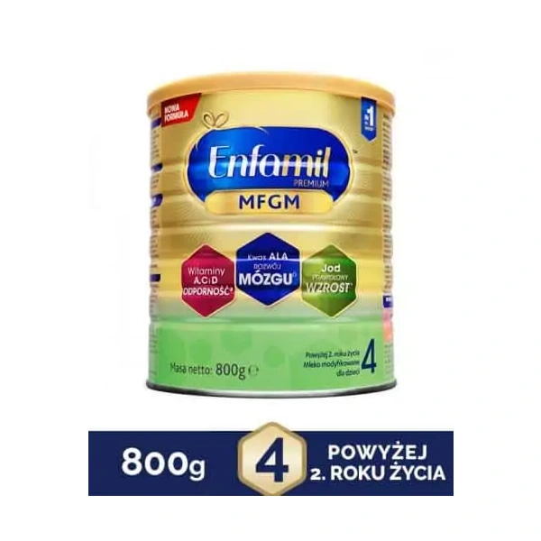 ENFAMIL 4 Premium MFGM Mleko modyfikowane (Dla Dzieci, Po 2 roku życia) 800g