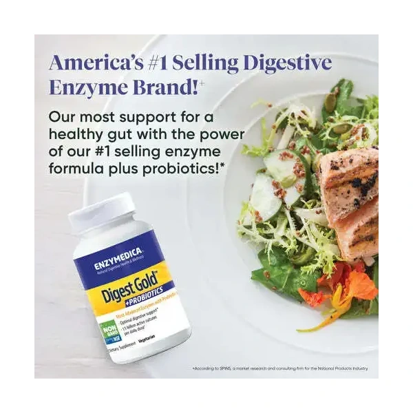 ENZYMEDICA Digest Gold + Probiotics (Digestive Enzyme Complex) 90 Capsules