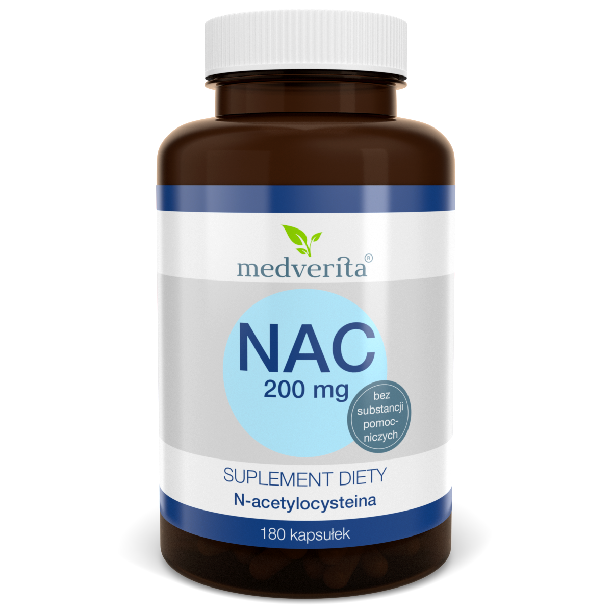 MEDVERITA NAC 200mg (N-acetylocysteina) 180 Kapsułek