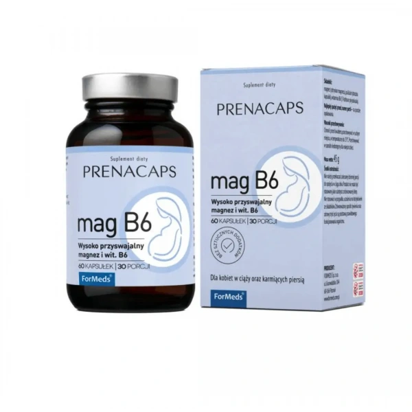 ForMeds PRENACAPS Mag B6 (Magnez + Witamina B6 dla Kobiet w ciąży) 60 Kapsułek