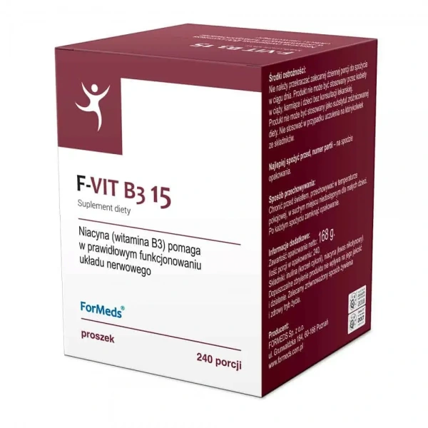 ForMeds F-VIT B3 15 (Vitamina B3 Niacyna + Inulina) Proszek 240 porcji