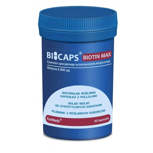 ForMeds Bicaps Biotin MAX (Zdrowa skóra i włosy) 60 Kapsułek roślinnych