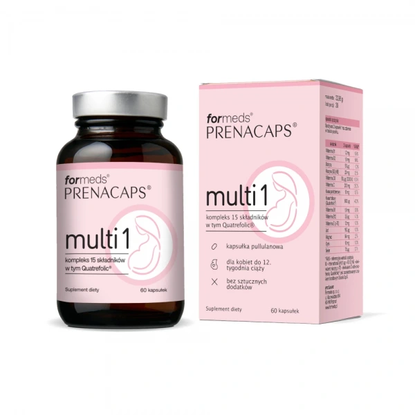 ForMeds PRENACAPS MULTI 1 (Kompleks dla Kobiet do 12. tygodnia ciąży) 60 Kapsułek