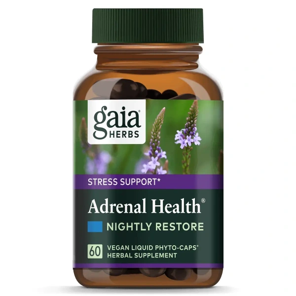 Gaia Herbs Adrenal Health Nightly Restore (Night regeneration of the adrenal glands) 60 Vegetarian liquid capsules