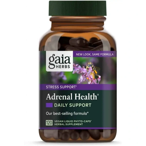 Gaia Herbs Adrenal Health Daily Support (Zdrowie Nadnerczy) 120 Kapsułek wegetariańskich