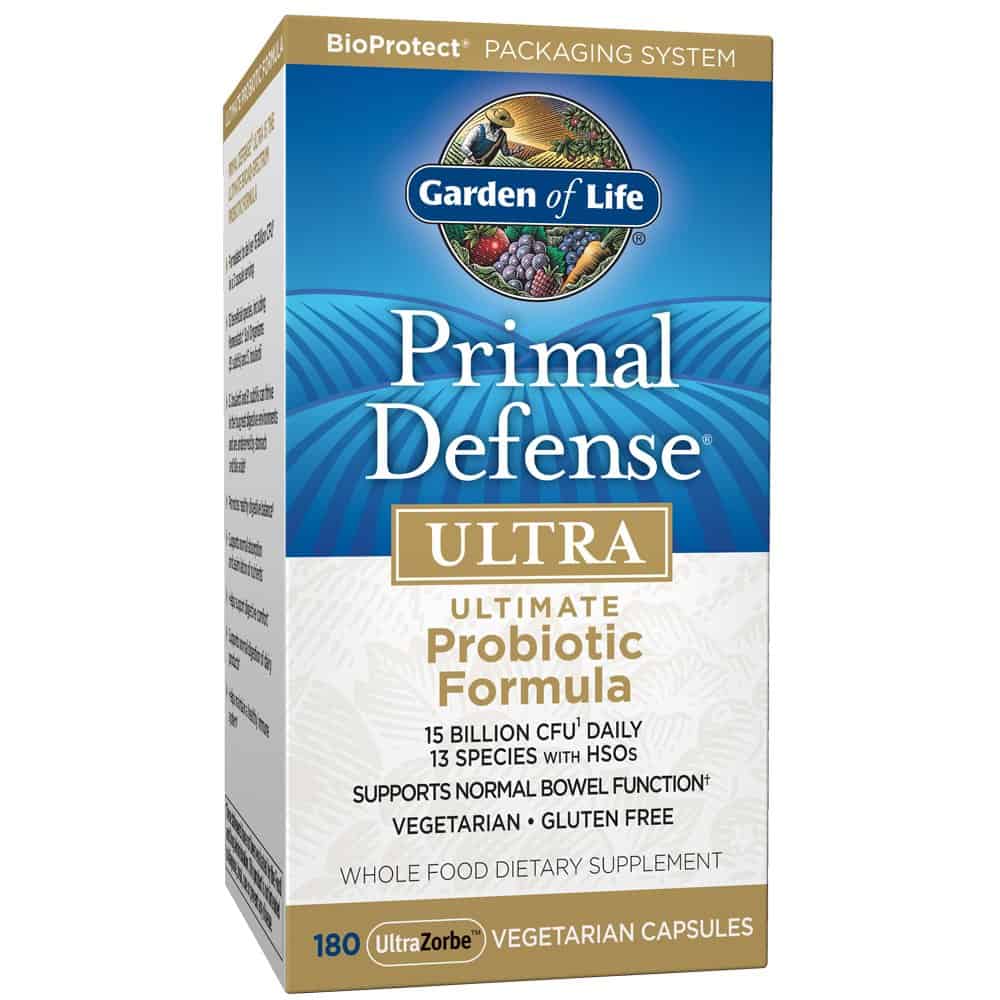 GARDEN OF LIFE Primal Defense ULTRA Probiotic Formula (Probiotyk - Wsparcie Zdrowego i Prawidłowego Wypróżniania Się) 180 kapsułek vege