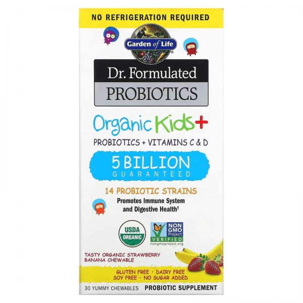 GARDEN OF LIFE Dr. Formulated Probiotics Organic Kids + 30 Tabletek do żucia