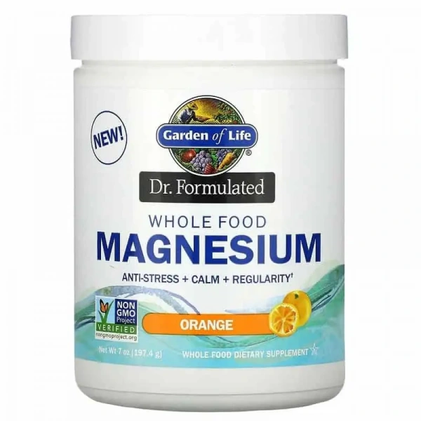 GARDEN OF LIFE Dr. Formulated Whole Food Magnesium 197,4g Pomarańcz