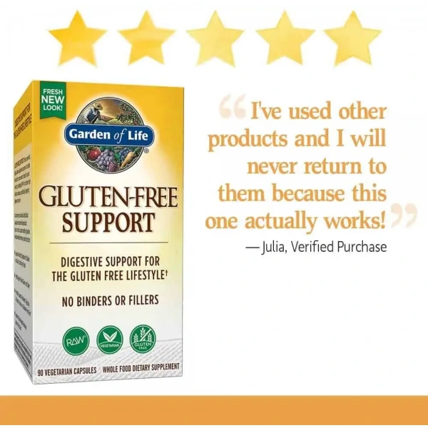 GARDEN OF LIFE Gluten-Free Support (Enzymy Trawienne + Probiotyk) 90 Kapsułek wegetariańskich