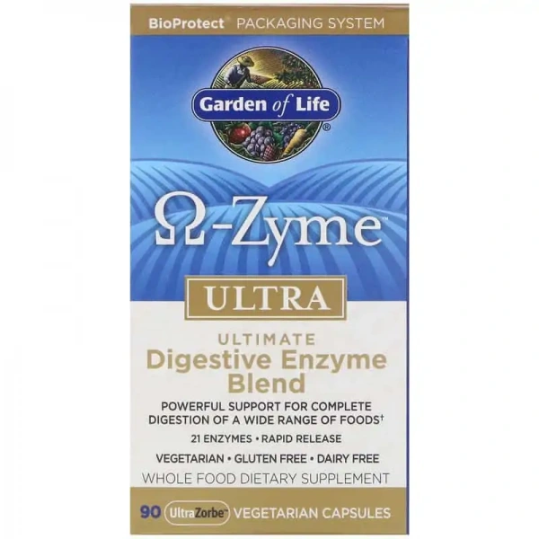 GARDEN OF LIFE Omega Zyme Ultra (Enzymy trawienne) 90 Kapsułek wegetariańskich