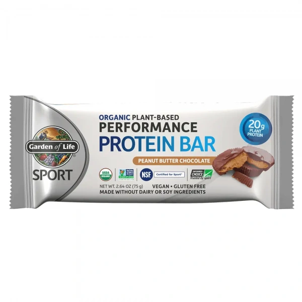GARDEN OF LIFE SPORT Organic Plant-Based Performance Protein Bars (NSF Certified for Sport) 12x75g