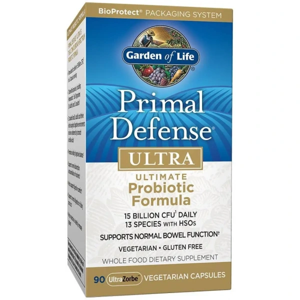 GARDEN OF LIFE Primal Defense ULTRA Probiotic Formula (Probiotyk - Wsparcie Zdrowego i Prawidłowego Wypróżniania Się) 90 kapsułek vege