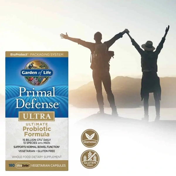 GARDEN OF LIFE Primal Defense ULTRA Probiotic Formula (Probiotic - Supports Healthy Bowel Movement) 180 vegetarian capsules