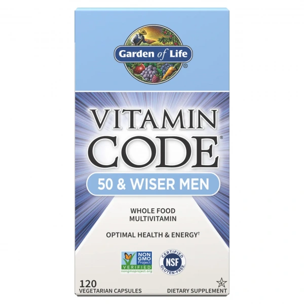 GARDEN OF LIFE Vitamin Code 50 & Wiser Men 120 Kapsułek wegetariańskich