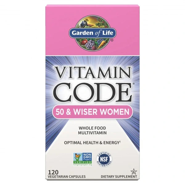 GARDEN OF LIFE Vitamin Code 50 & Wiser Women RAW Whole Food Multivitamin 120 Kapsułek wegetariańskich