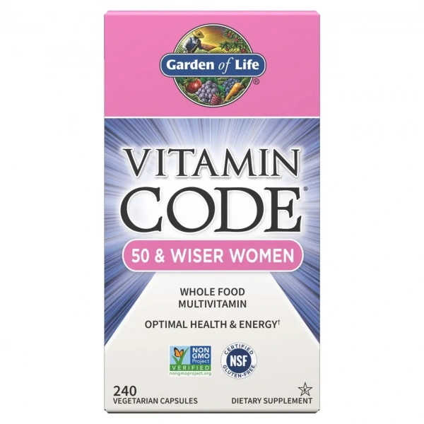 GARDEN OF LIFE Vitamin Code 50 & Wiser Women RAW Whole Food Multivitamin 240 Vegetarian Capsules
