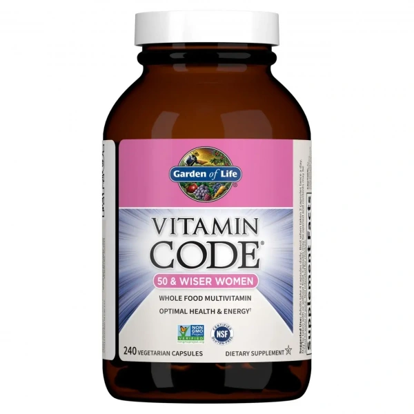 GARDEN OF LIFE Vitamin Code 50 & Wiser Women RAW Whole Food Multivitamin 240 Vegetarian Capsules