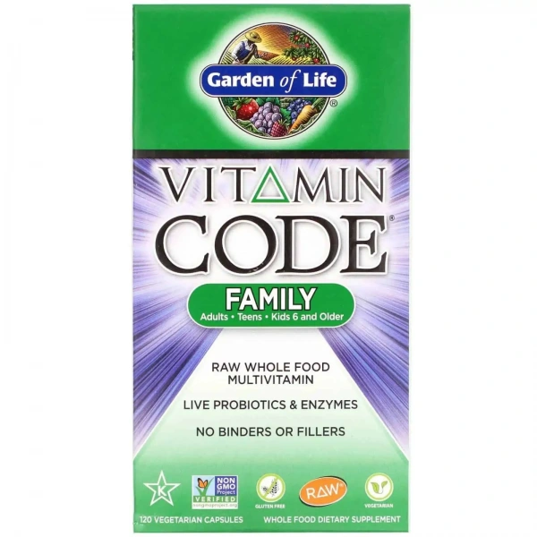 GARDEN OF LIFE Vitamin Code Family (Multiwitamina Dla Wszystkich) 120 Kapsułek wegetariańskich