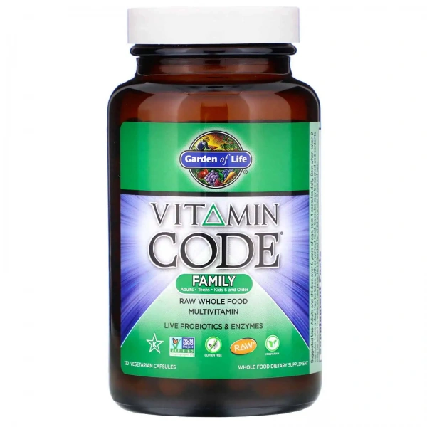 GARDEN OF LIFE Vitamin Code Family (Multivitamin for Everyone) 120 Vegetarian Capsules