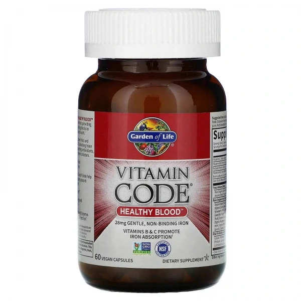 GARDEN OF LIFE Vitamin Code Healthy Blood (Zdrowie krwi) 60 Kapsułek wegetariańskich