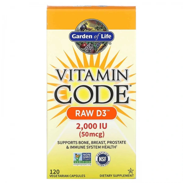 GARDEN OF LIFE Vitamin Code RAW D3 2000 IU 120 Kapsułek wegetariańskich